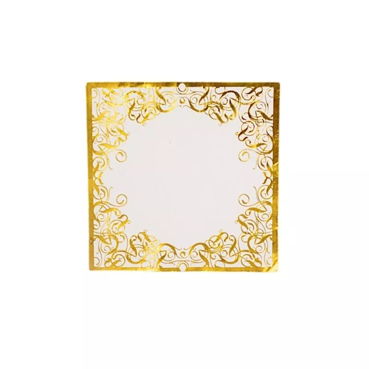 WHITE 20 Soft 3 Ply Paper Disposable Dinner NAPKINS GOLD Lace Design